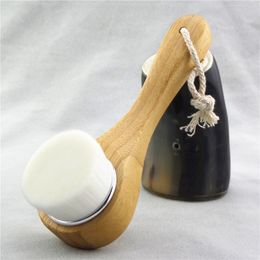 Bamboo Handle Fiber Face Brush Spa Massage Brushes for Dry Skin Cleansing Make Up Brush