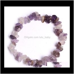 Charm Bracelets Jewellery Drop Delivery 2021 15 Colour Natural Healing Crystal Sodalite Chip 18Cm Stretch Mixed Gemstone Chakra Fashion Men Wome