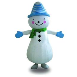 Halloween Snowman Mascot Costume Cartoon Snow man Theme Character Carnival Festival Fancy dress Christmas Adults Size Birthday Party Outdoor Outfit Suit