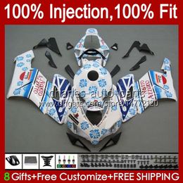 Injection Mould OEM For HONDA Fairings CBR 1000 CBR1000 RR CC CBR1000RR 04 05 White blue Bodywork 52No.68 CBR 1000RR 1000CC 2004 2005 CBR-1000 2004-2005 Fairing Kit