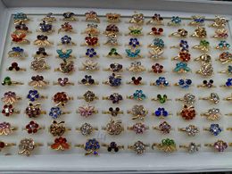 rhinestone crystal ring butterfly fruit rings mixed size