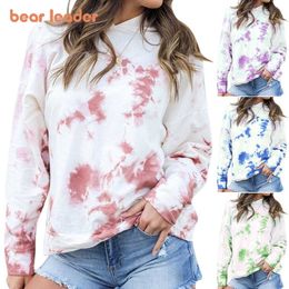 Bear Leader Women Casual Spring Hoodies Autumn Fashion Tie dye Mom Maternity Sweatershirt Women Full Sleeve Clothing 210708