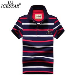 UAICESTAR New Summer Short Sleeve POLO Men Brand High Quality Cotton POLO Shirt Men Fashion Stripe Embroidery Men's Polo 210401