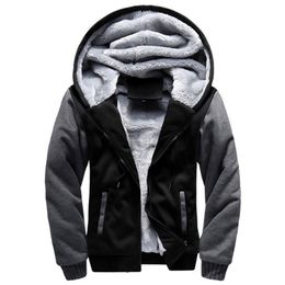 Men Hoodies Winter Thick Warm Fleece Zipper Men Hoodies Coat Sportwear Male Streetwear Hoodies Sweatshirts Men 4XL 5XL 210818