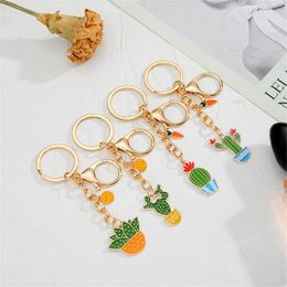 Lovely Cactus Plants Shaped Keychain Women Keychain Ring Car Key Chains Hanging Chain Buckle Best Gift For Friend