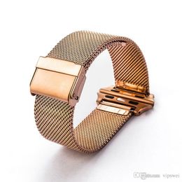 Smart watch Bands Milan mesh belt 316 stainless steel Wrist Bracelet Sport Band Strap For Apple Series 38/42mm Universal model gold