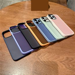 hard hits UK - Luxury Skin Feel Hybrid Color Cases For Iphone 13 Pro MAX 12 11 Hard Plastic PC Soft TPU Bling Fine Hole Hit Dual Fashion Metal Buttom Frosted Matte Clear Phone Back Cover