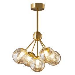 Nordic Modern Pendant Lamps Creative Design Glass Ball Lighting Fixture Foyer Bedroom Kids Room Real Brass Chandelier Lights