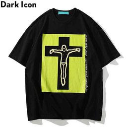 Cross Street Tshirt Men Summer Hip Hop T-shirt Round Neck Men's Tee Shirts 210603