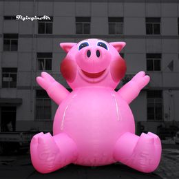 Personalised Cute Animal Model Inflatable Pink Pig Balloon Birthday Party Decor Blow Up Chubby Pig Mascot For Advertisement