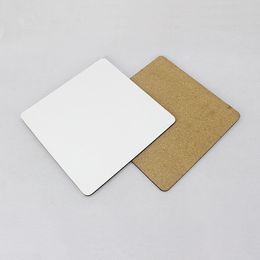 Blank White hot sublimation MDF cork placemat for heat transfer dye printing DIY custom coaster blank square 254x254x4mm