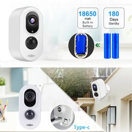 Camcorders WiFi Battery Powered 3.0MP HD Outdoor Wireless Security IP Surveillance Weatherproof PIR Alarm Record Audio