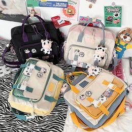 Girls Korean Lovely Multifunctional Teenager Portable Cow Travel Small Cute School Bags Badge Backpacks