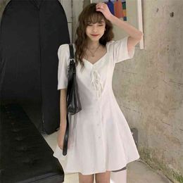 v neck Plus Size Summer Dress Girls Party Female Vintage white short Sleeve Women es long oversize Robe Vestido 210423