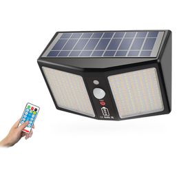 360 LED Solar Portable Lamp Wall Light Garden Motion Sensor Waterproof Outdoor 3 lighting color adjustable