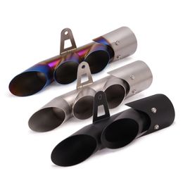 Universal Modified Motorcycle Exhaust Muffler Pipe Dual Three Outlet Exhaust Muffler Pipe R1 R6 R15 FZ1 MT09 ATV Escape Moto