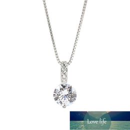 Zircon Necklaces Trendy 925 Sterling Silver AAA Shiny Diamond Pendants For Women Engagement Choker Fine Jewellery