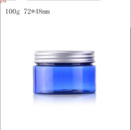 100g/ml Blue Clear Lucency Plastic Empty B0ttle Aluminum Cap Cream Bath salt Cosmetic Containersgood qty