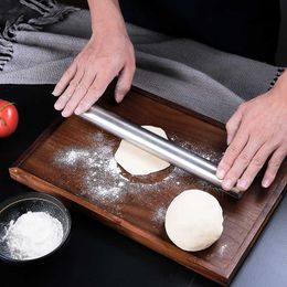 Stainless Steel Rolling Pin Smooth Dumpling Skin Pizza Cookie Non Stick Rolling Pin Fondant Cake Deegroller Home Gadget DG50RP 211008