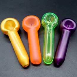 4.5 Inch Brightly smoking pipes fluorescent tobacco Hand Pipe pyrex Colourful spoon glass water tube Smoke Accessories