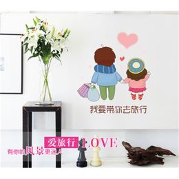 The couple I want to take you to travel Colour transparent stickers Small fashion creative home decoration 210420