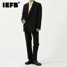 IEFB Tops And Pants Are Sold Separately Autumn New Long Sleeve Blazer+ Wide Causal Suit Pants Korean Trend Loose Two Pieces Set X0909