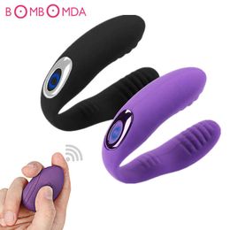 Vibrating Sex Toy For Adult Vagina Clitoris Stimulate U Type Vibrator for Women Masturbator Wireless Remote Vibration Couple 210622