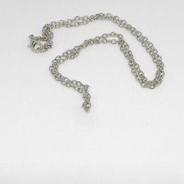 2021 wholesale Chain price 100pcs/ lot stamped Silver Color Plate 1mm Link Rolo Chains 50cm fashion women's Jewelry
