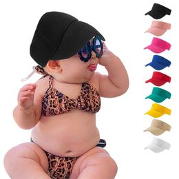 Child Summer Outdoor Adjustable Baseball Cap Baby Solid Colour Empty Top Sunshade Hat Casual Travel Beach For Babys Hats Hollow Visor