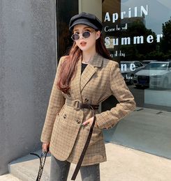 LLZACOOSH Autumn And Winter Women Slim Tweed Woollen Coat Korea Chic Office For Formal Suit Jacket 210514