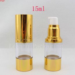 15ml X 20 metal empty airless pump bottle cream lotion cosmetic containers,15g Aluminium gold vacuum Bottles travelgoods