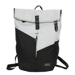 Outdoor Bags Fashion Canvas Roll Shoulder Bag Color College Student Large Capacity Travel Sports Backpack Grey