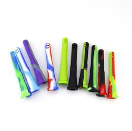 Latest Colourful Silicone Smoking Bong Down Stem Portable 14MM Female Philtre Bowl Container Waterpipe Accessories Holder High Quality