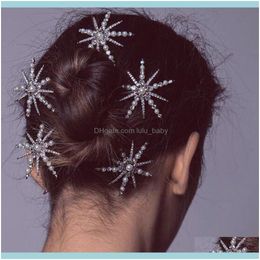 Headbands Hair Jewelryfashion Bridal Rhinestone Star Pearl Pins Aessories For Women Crystal Clips Barrettes Hairgrip Jewellery Drop Delivery 2