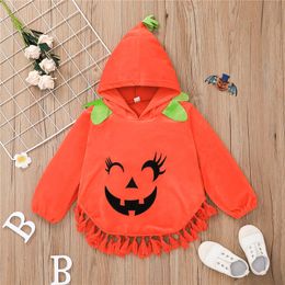 Baby Clothes Newborn Smile Printing Toddler Baby Halloween Cartoon Hooded Sweatshirts Kids Boys Girls Pullover Cloak Clothes