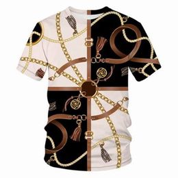 Men Digital Printing Tee T-shirts Fashion Trend Folk-custom Round Neck Short Sleeve Tees Tops Designer Male Casual Hip Hop Skateboard Tshirt