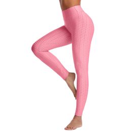 Fitness Leggings Cintura alta esportes treino treino executando calças de yoga jacquard tecer apertado push up mulheres sexy pêssego nátrio seqüestros wmq1113