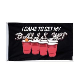 I Came To Get My Balls Wet 3' x 5'ft Flags 100D Polyester Outdoor Banners High Quality Vivid Colour With Two Brass Grommets