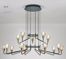 Modern LED chandelier Luxury Crystal Lights Nordic Living Room Dining Bedroom Hanging Lamp luminiare Loft Decor Lighting Fixture