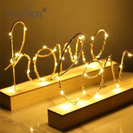 Home Decor Figurines Ornaments LED Lamp Light LOVE Letters Living Room Bedroom Layout Decoration Valentine's Birthday Gift 211105