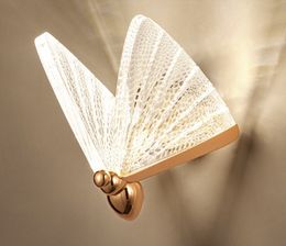 2021 Butterfly Wall lamp Nordic Modern Minimalist luxury Staircase Bedside Bedroom Background Aisle Lighting Decoration