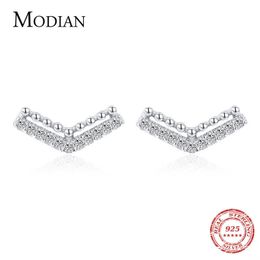 925 Sterling Silver Elegant Beads Earrings for Women Luminous Cubic Zirconia Ear Stud Wedding Statement Jewelry 210707