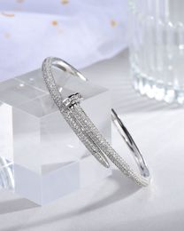 jewelry luxury bangle nail bracelet exaggerated titanium steel micro-inlaid zircon gift from European and American fashion designers with box