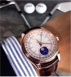 Relógio de luxo 2024 18k ouro branco dial moldura 39mm fase da lua modelo relógios masculinos M50525-0002 moda automática relógio de pulso masculino