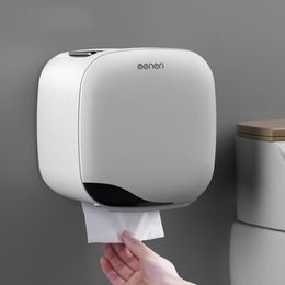 1Pc Wall Mounted Waterproof Toilet Paper Holder Tissue Box Roll Paper Tube Paper Storage Rack Home Kitchen Bathroom Accesories 210401