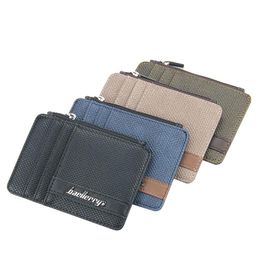 Card Holders Men's Small Wallet Credit Multi-Card Package Fashion PU Function Zipper Ultra-Thin Organiser Case Student Men Coin Purse