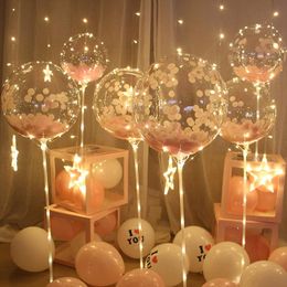 giant lights UK - Party Decoration 5pcs Lot 10 20 24 36inch Giant Transparent Bubble Balloon LED Light Up Clear Helium Bobo Balls Birthday Wedding
