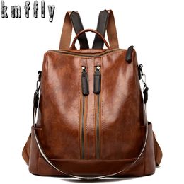 Backpack Women Fashion High Quality Waterproof Leather Shoulder Capacity Travel School Bags for Girls Bagpack mochila