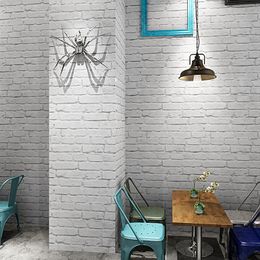 Wallpapers 3D Retro Nostalgic Brick Wallpaper Living Room Decor Pattern Restaurant Background Decoration White