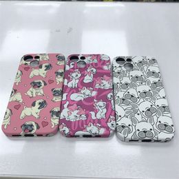 Luxo Animali Matte TPU Luci notturne Cover posteriore per iPhone 12 Mini 13 Pro Max Cane luminoso Pink Cat Elephant Custodia morbida